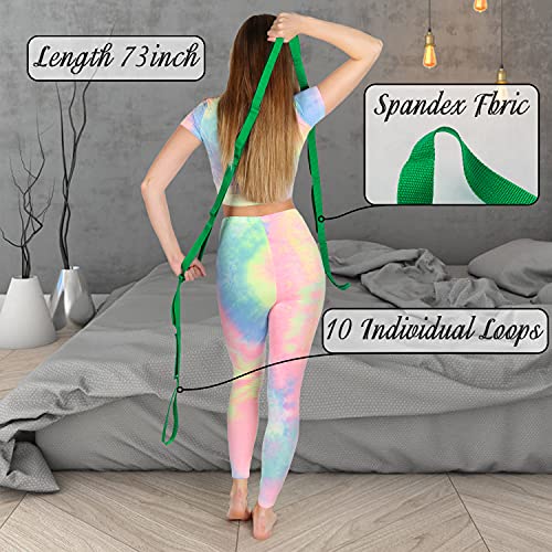 Scotamalone Stretching Yoga Strap Physical Therapy Stretch Bands - color: navy green