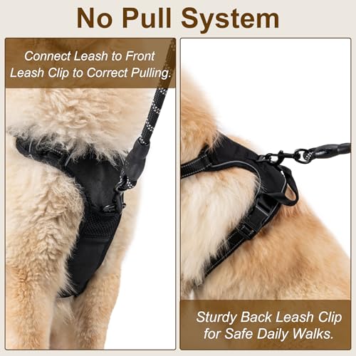 Dog Harness, No Pull Pet Vest for Large Dog, Easy On & Off, Green, Medium - color: Green, size: Medium
