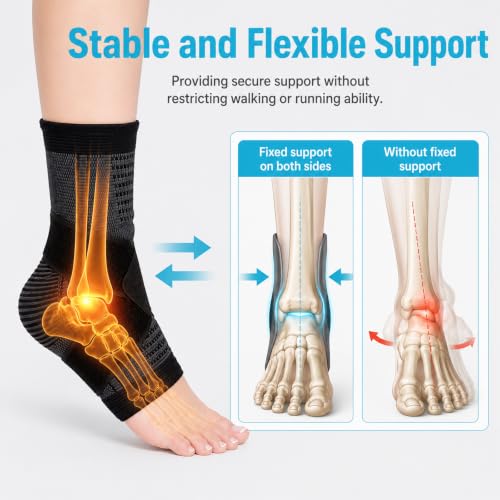 WLLHYF 2 Pcs Ankle Brace Adjustable Compression Wrap for Men Women