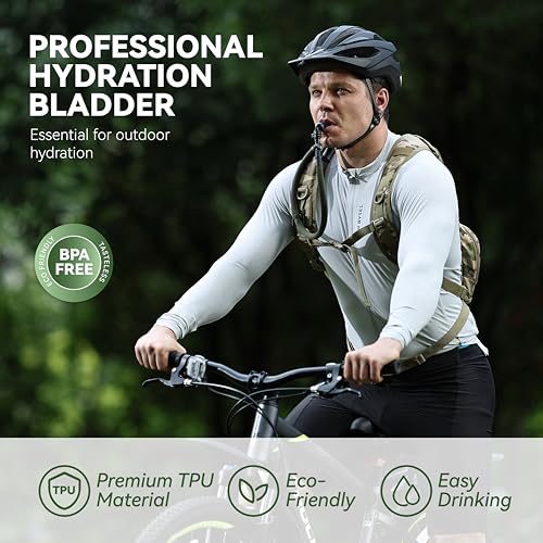 MARCHWAY Ultra Durable TPU Hydration Bladder with Insulated Tube, 2.5L/3L - color: Green, size: 3L