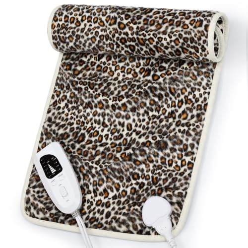Heating Pad,Heated Blanket,Heating Pad for Back Neck,LeopardPrint,24x12 in - color: Leopardprint, size: 24x12 Inch