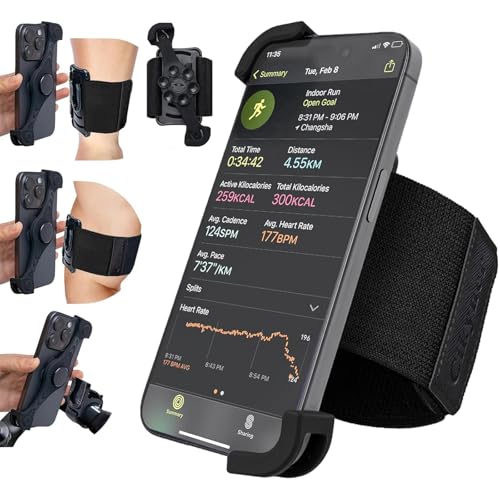 Cikyner 3 in 1 Running Armband, 360° Rotatable & Detachable Sports Armband