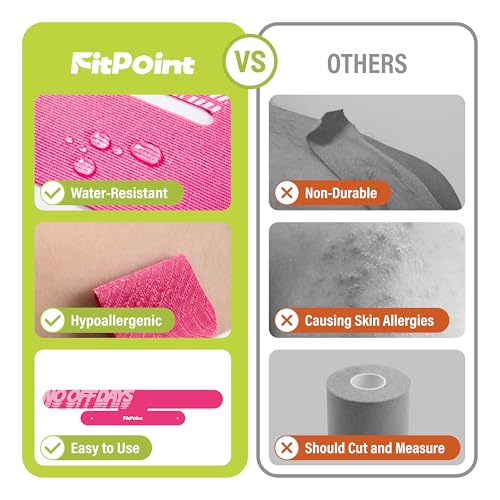 Kinesiology Tape for Knees 10 Pcs Ultra-Sticky Patella Knee Tape Pink - color: Pink