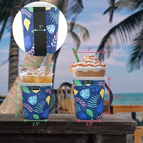 Reusable Insulated Neoprene Iced Coffee Sleeve, Hot & Cold Drink Cooler Cover for 16-32oz Cups, Compatible with Starbucks/Dunkin/McDonalds, Durable Beverage Holder for Cold Soda, Multi-Pattern Options - color: Pattern3