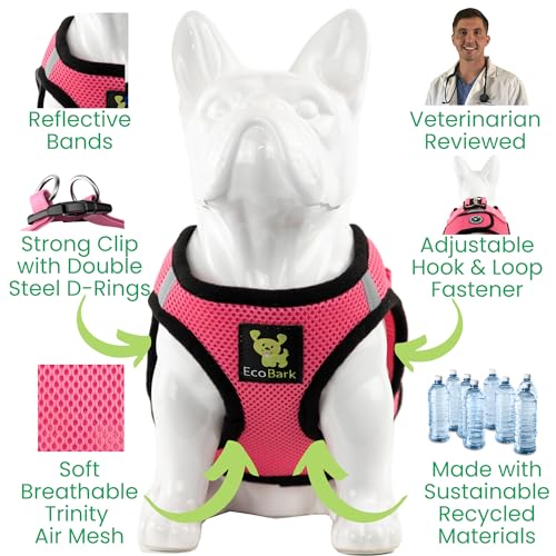 EcoBark Premium Teacup Dog Harness, Step in Mini Puppy Vest, XXXS - color: Bubblegum Pink, size: XXXS- 2 to 3 lbs- Chest up to 10 in (Pack of 1)