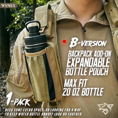 WYNEX Molle Backpack Shoulder Strap Pouches of Water Bottle Pouch Version - color: Khaki