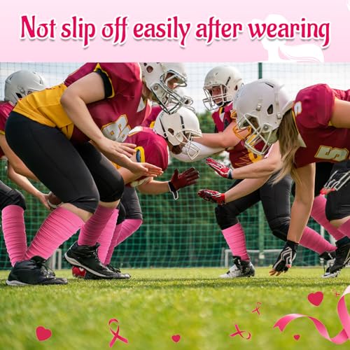 Foaincore 4 Pairs Breast Cancer Compression Calf Sleeves Women - color: Pink