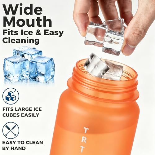 32oz Clear Tritan Water Bottle with Chug Lid - color: Red