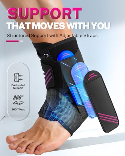 1.5mm Ultra Thin Ankle Brace for Women Men, Figure-8 Support - size: L