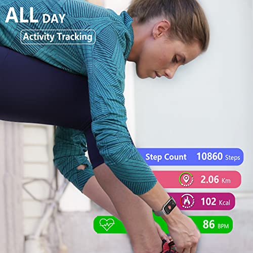 FITVII Slim Fitness Tracker with Blood Oxygen, Blood Pressure, 24/7 Heart Rate and Sleep Tracking, IP68 Waterproof Activity Trackers and Smart Watches with Step Tracker, Pedometer for Women Men - color: Silver