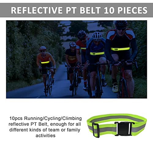Reflective Vest - Running Vest Reflector, Reflective Running Vest with Safety Straps, High Visibility Reflector - color: J-10pcs Belt