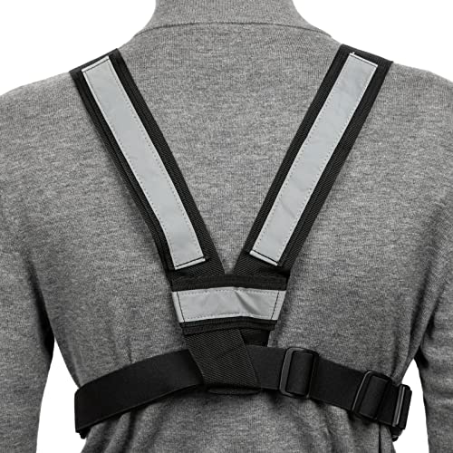 LUITON Radio Chest Harness with Reflective Strips Shoulder Holster Radio Vest Holder Two Way Radio Vest Rig Walkie Talkie Case with Front Pack Pouch for Motorola/Midland/Baofeng/Retevis(2 Pack) - color: 22165 Black 2pack