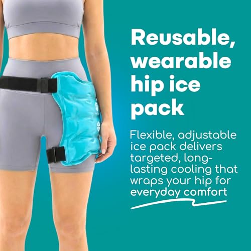 Medi Grade Hip Ice Pack Wrap with Adjustable Strap, Reusable Gel Cold Pack
