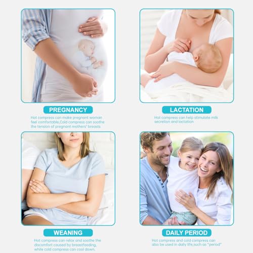 Hot/Cold Breast Gel Ice Packs Breastfeeding Cooling/Heat Pad Pain Relief - color: Blue