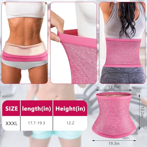 Geyoga Sweat Waist Trainer Stomach Wrap for Women - color: Light Pink Inner, size: XX-Large