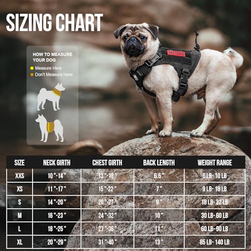 OneTigris Tactical Dog Harness with Handle for Small Medium Dogs Black S - color: Black, size: Small