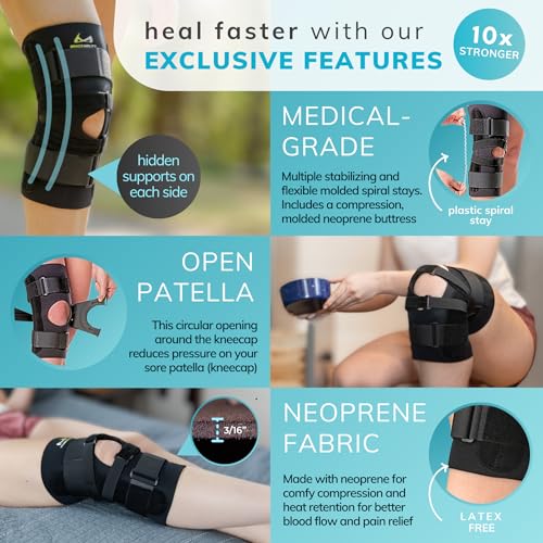 BraceAbility J Patella Knee Brace - Lateral Patellar Stabilizer with Medial and J-Lat Support Straps for Dislocation, Subluxation, Patellofemoral Pain, Left or Right Kneecap Tracking (XL) - size: X-Large