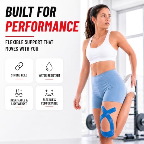 PreCut Kinesiology Tape 80 Strips 4 Rolls Elastic Athletic Sports Tape - style: Tape Roll