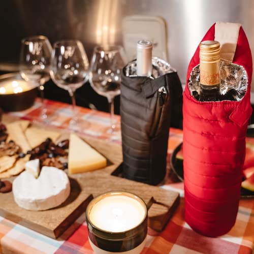 Puffin - The Caddy Wine Bag - Wine Chiller & Insulated Bottle Bag, Black & Tan - color: Black & Tan