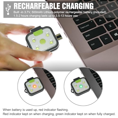 Running Light for Runners, 2Pack Clip on Flashlight, Rechargeable LED Light