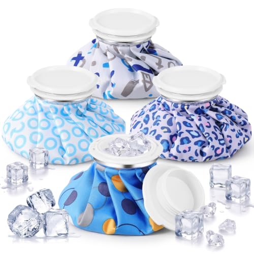 Honoson 4 Pack Reusable Ice Bag Hot Cold Bag Leakproof, Geometric Style - style: Geometric Style