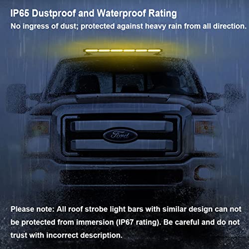 WOWTOU Rooftop Strong Magnetic 80 LED Amber Emergency Strobe Light Bar - color: Amber