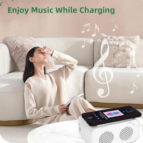 IHAO 7in1 Multifunctional Digital Alarm Clock with 15W Fast Wireless Charger Bluetooth Speaker LED Display Clock FM Radio TF Card, AUX Input, USB Port Dual Alarm for Bedroom and Office-BT510 Black - color: 5in1 Wireless Charger Alarm Clock Bt510 Black