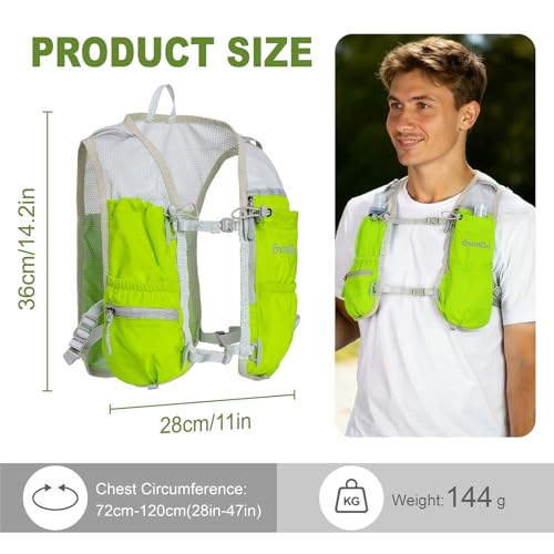 Running Vest for Women Lightweight Hydration Vest for Hiking Marathon Cycling Running Jogging - size: Green, style: Only Running Vest