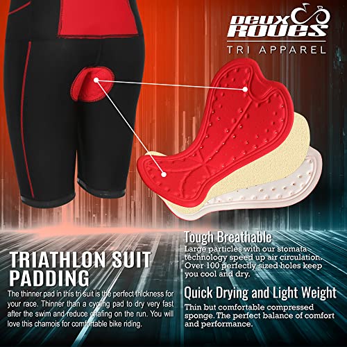 Youth Junior Kids Triathlon Suit Tri Cycling Skin Suit Sleeveless - Bonus Race Bib Belt - color: Red, size: Youth 8