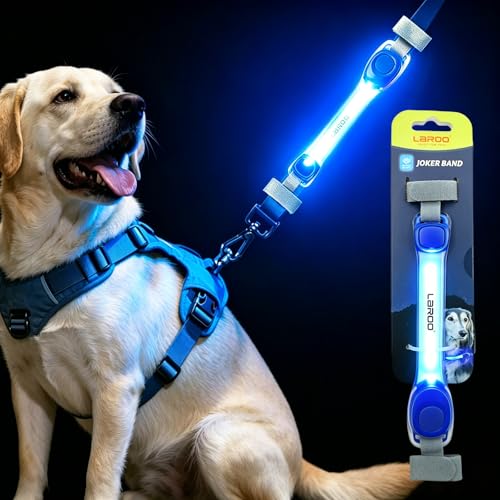 LaRoo LED Dog Safety Light Strip, Hook & Loop for Harness Collar Leash Blue - color: Blue