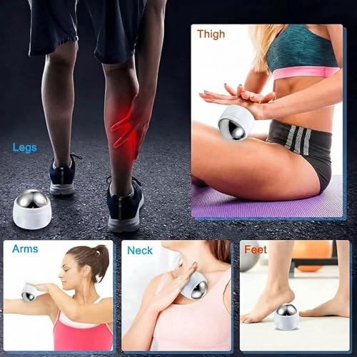 Massage Ice Roller Ball, Roller for Muscles Deep Tissue Cold & Heat Therapy - color: White