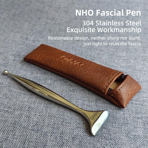 NHO 2-in-1 Acupuncture Pen,Fascia Blaster for Pain Relief, Stainless Steel Gua Sha Scraper & Acupressure Massage Pen, Dual-Ended Fascia Release Tool for Muscle, Neck, Face, Plantar Fasciitis Relief - size: 1 Pack