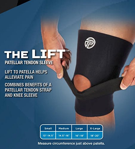 Pro-Tec Athletics The Lift Knee Support, Patellar Strap Combines with Compression Sleeve Support to Improve Patellar Alignment and Stability - size: Medium
