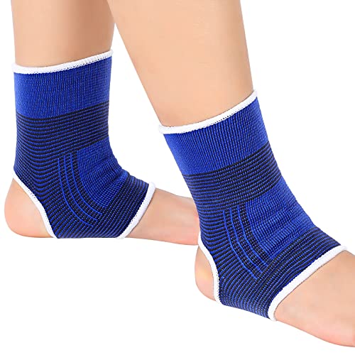 Haysandy 4 Pcs Kids Ankle Brace Support, Dark Blue, 5-10 Years - color: Dark Blue, size: 5-10 Years