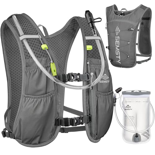 Running Hydration Vest 5L, Running Vest Pack with 1.5L Water Bladder - color: Grey