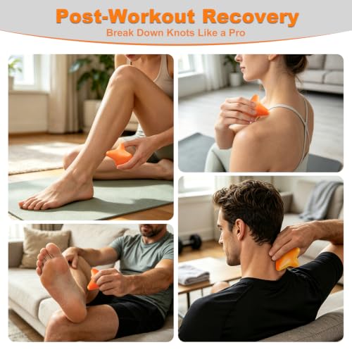 Manual Trigger Point Massager Ball–Deep Tissue Massage Tool - color: Vibrant Orange