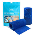 OK TAPE 2 Rolls Ice Self Stick Bandage Wrap, Instant Cold Relief, 4 in Wide - color: Blue