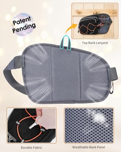 sportsnew Waist Pack with Water Bottle Holder, Fanny Pack for Men Women - color: Black