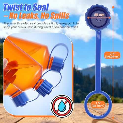 Narrow Mouth Water Bottle Replacement Lid - color: Blue