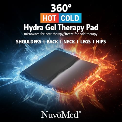 NuvoMed Reusable Hot and Cold Gel Pack, Large Flexible Hydra-Gel Pack for Back, Neck, Shoulder, Hips, Thighs, Microwave and Freezer Safe Therapy Pack, 12 x 17 Inch