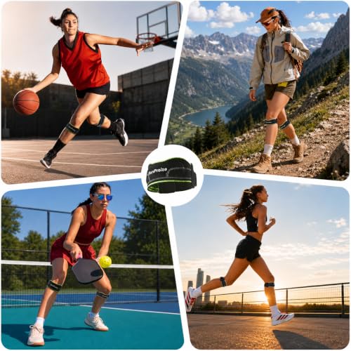 Knee Strap 2 Pack for Patellar Tendon Support – Adjustable Patella Knee Band for Running, Walking, Hiking, Tennis & Pickleball, Black Green - color: Black Green
