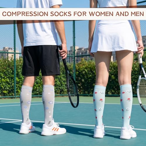 Fall Compression Socks for Women Autumn 20-30MmHg Knee High Socks