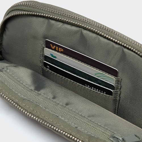 Pander Nylon Fanny Pack Belt Bag for Women with 5 Zipper Pockets - color: Grey Sage