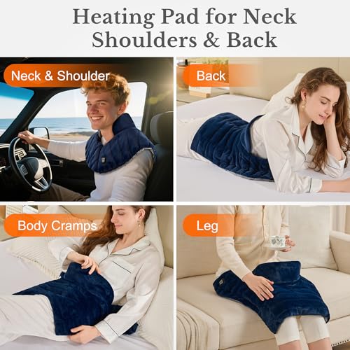 Portable Cordless Heating Pad for Neck and Shoulders Back, 15000mAh Battery