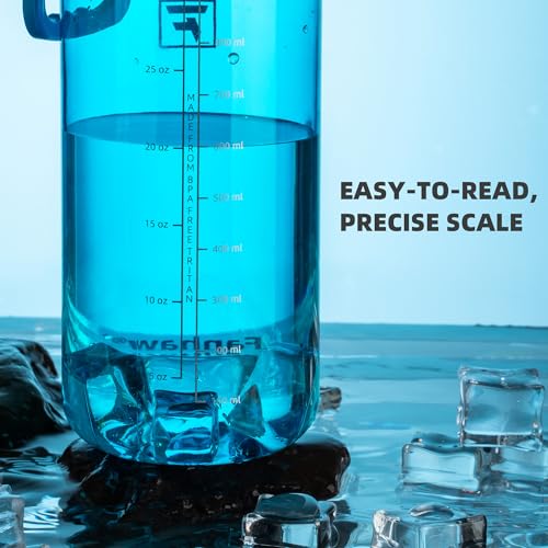 Fanhaw 32oz Clear Plastic Water Bottle with Fast-Flow Lid, Classic Blue - color: Classic Blue