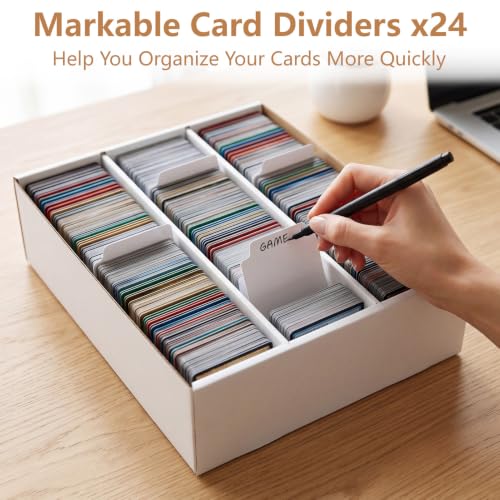 RLAVBL 2 Pack Trading Card Storage Box, 2700 Count Cardboard Card Boxes - size: 2 Pack (3 Row)