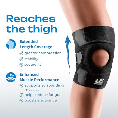 LP 758CA Knee Brace for Meniscus Tear, Arthritis Pain Relief & Patella Support – Adjustable Compression with Patella Pad & Tendon Strap for LCL, Tendonitis, Running, Squats, Weightlifting, and Sports Recovery (One Size, 1pc) - size: One Size, style: 758CA