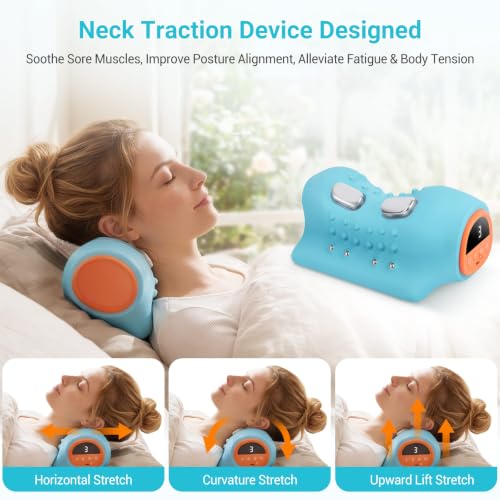 4-in-1 Neck Massager Pillow with Heat, Vibration and Gentle Stretching