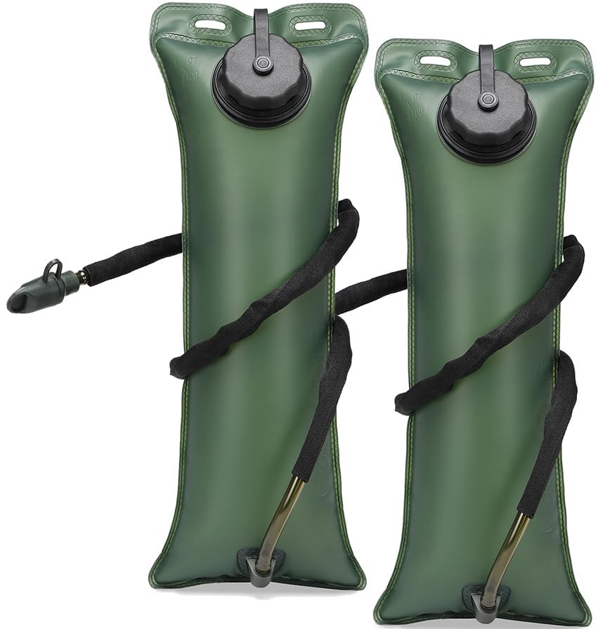 Tactical Water Hydration Pack Military 3L Water Bladder Carrier Backpack Leakproof for Running Jogging Cycling Hiking - color: 2 Packs Bladders