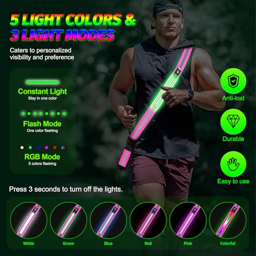 2PCS LED Armband for Running and Walking at Night Safety Gear - color: Pink